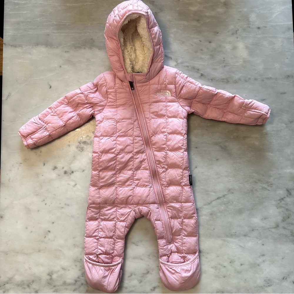 North Face Pink Baby Snowsuit
